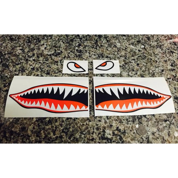 Unbranded/Generic 10" Flying Tigers Shark Teeth A-10 Warthog StickersDecals Warhawk