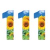 Pack of 3 Sunflower Wheelie Bin Stickers Numbers - 1