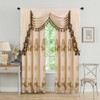 ELKCA Beige Chenille Window Curtains Valance for Living Room Waterfall