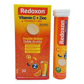Redoxon Vitamin C Tablets | Orange Flavor, Effervescent Double Action Supplement of Vitamin C and Zinc for Immune System Support, Healthier Lifestyle, and More Energy; 3-Pack of 20 Tablets
