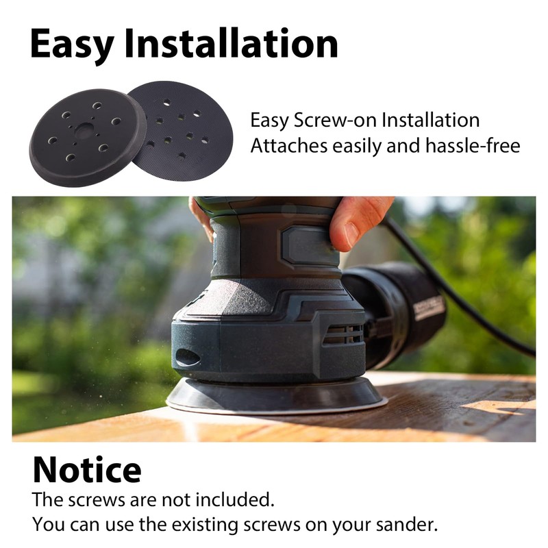 6 Inch Replacement Sander Pads, 6 Holes Hook and Loop