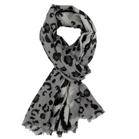 Purple Possum® Leopard Print Scarf Grey Black Zebra Stripes Animal Print Wrap Ladies Large Shawl