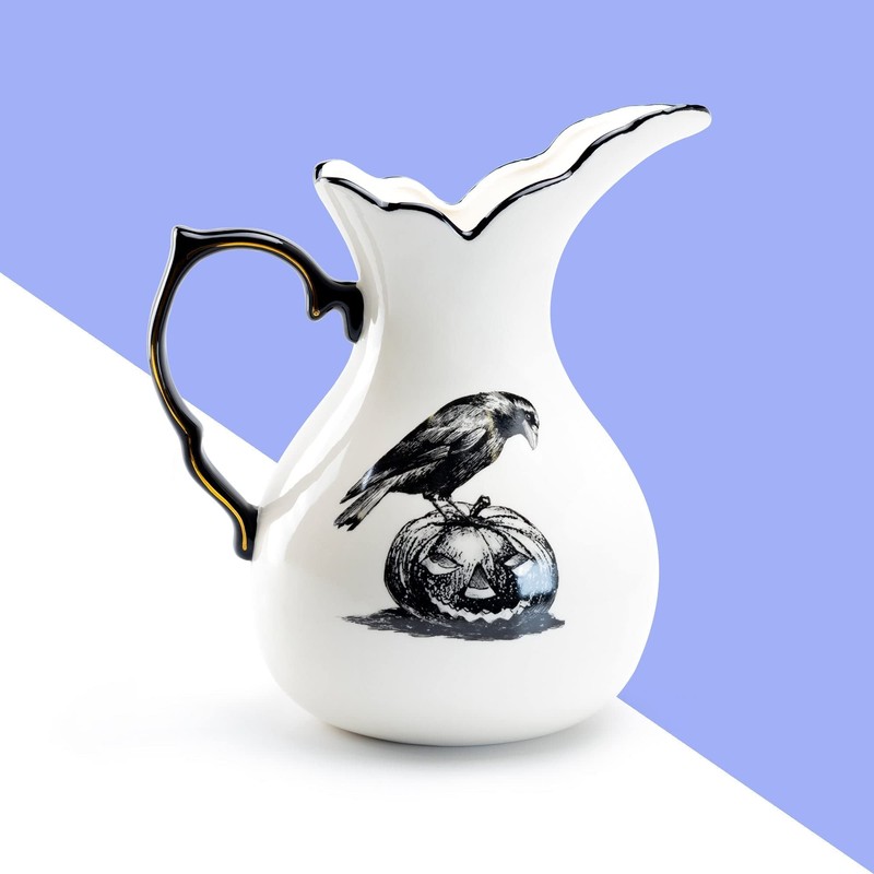 Potter's Studio Witches Brew Pitcher, 4 Black Cat Tea Cup