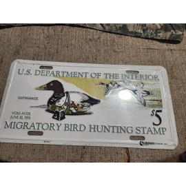 U.S. Department Of The Interior Migratory Bird Hunting Stamp License Plate