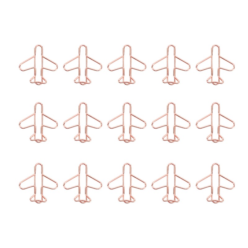 100Pcs Airplane Shaped Paper Clips Metal Lightweight Multipurpose Cute Shaped