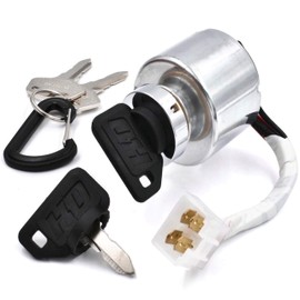 HD Switch Starter Ignition Key Switch Replaces Kubota 66101-55200 66101-55202 w/ 4 Keys & Free Carabiner - Fits G1700, G1800, G1900, G2000, G2160, G2460