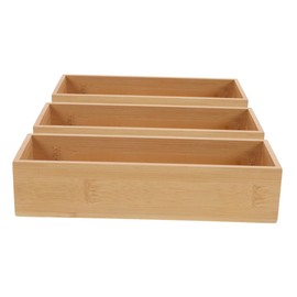 Alipis Bamboo Silverware Tray 3pcs Wooden Drawer Organiser Organiser Box for Kitchen