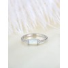 STARCHENIE Opal Ring for Women 925 Sterling Silver Baguette Stackable