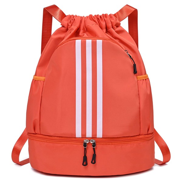 YouNuo Drawstring Backpack,Waterproof Gym Backpack with Shoe Compartment for Men