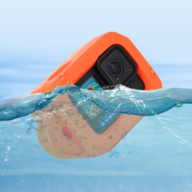 HSU Floaty Case for GoPro Hero 12/11/10/9 Black, Floating Housing Accessory for Water Sports Surfing Swimming Diving (Orange)