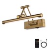 yumcrelect Battery Operated Picture Light with Remote,Wireless Gallery Lights Brass