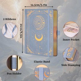 TIEFOSSI Lined Journal for Women Men, Vintage Notebooks with Bookmarks, Hardcover A5 College Ruled Notebook 316 Numbered Pages for Writing, Daily Journal for Work School, Note Taking