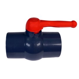 Midline Valve PVC Ball Valve with Pink T-Handle for Potable Water Use 4'' Solvent Connections Grey Plastic (492T400)