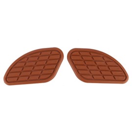 Qiilu Motorcycle Tank Pads, 1 Pair Motorcycle Fuel Tank Traction Pad Protector Vintage Universal Knee Joint Tank Sticker Tank Protection Covers Tank Protection Caps (Brown)