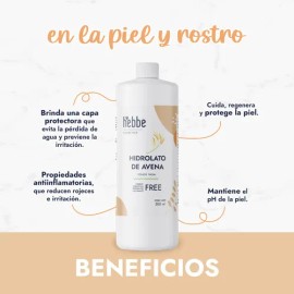 Hebbe Hidrolato Avena 500ml Tónico Calmante Piel y Cabello