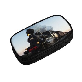 HAOSOFT Pencil Case Cute Dog 14 Pencil Case for Boys Girls Large School Supplies Pencil Case School Pencil Case for School Office Makeup, Steam train, train themed pencil case