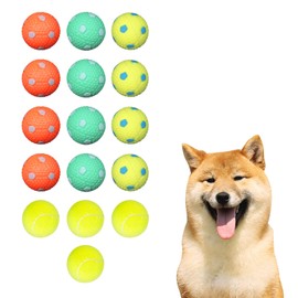 ptlsy Dog Ruber Balls 16 Pack Pet Mini Tennis Ball for Small Medium Dogs Fetching (2 inch)