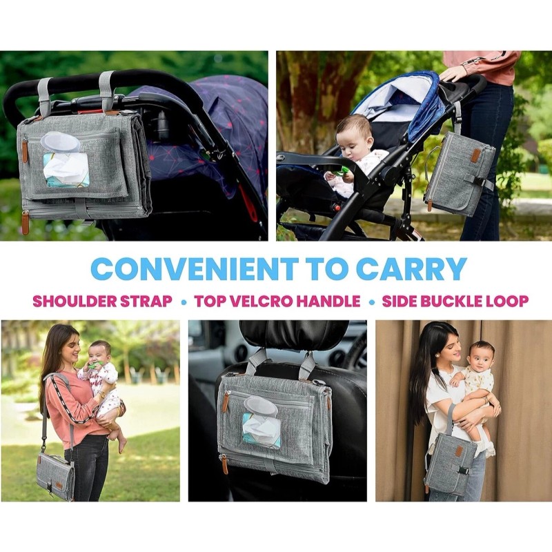 MUPPYKAP Portable Changing Pad with Shoulder Strap - Detachable Travel