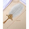 Vijiv Ostrich Feather Fan Bridesmaids Hand Fans for Wedding Guests
