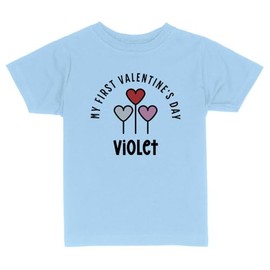 My First Valentine's Day Violet Toddler Kids T-Shirt 2T Light Blue
