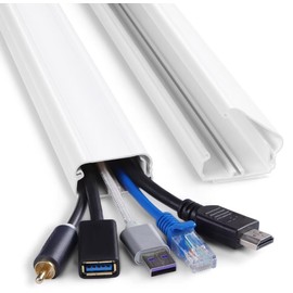 Cord Cover Wall, 31.5in TV Cord Hider for Wall Mounted TV, Cable Hider TV Cable Management Kit, White Cable Raceway, TV Wire Hider for Wall, Cable Concealer Cable Cover, 2X L15.8in, W1.5in H0.75in