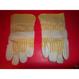 WOODYS NEW FORESTER TAN COWHIDE LEATHER OPEN CUFF WORK GLOVES LARGE 1201