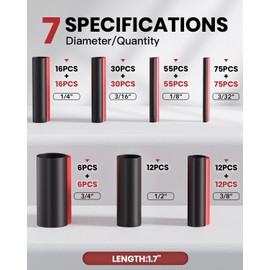 Eventronic Eventronic 4:1 Heat Shrink Tubing Kit - 400 Pcs Adhesive Lined, Wire Shrink Wrap Tubing, Marine Grade Industrial Heat-Shrink Tubing, Black and Red