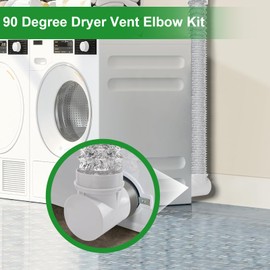 Dryer Vent Connector Kit, 90 Degree Dryer Vent Elbow, 4" ABS Elbow for 4 Inch Dryer Hose in Confined Spaces, OEM Replacement with Smooth Interior - Prevents Hose Crushing & Saves Space