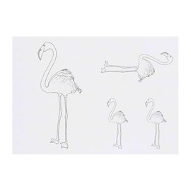 Azeeda 4 x 'Stehender Flamingo' Temporäre Tattoos - Wasserfest, Hautfreundlich & Ungiftig · Transfers in Verschiedenen Größen (TO00085230)