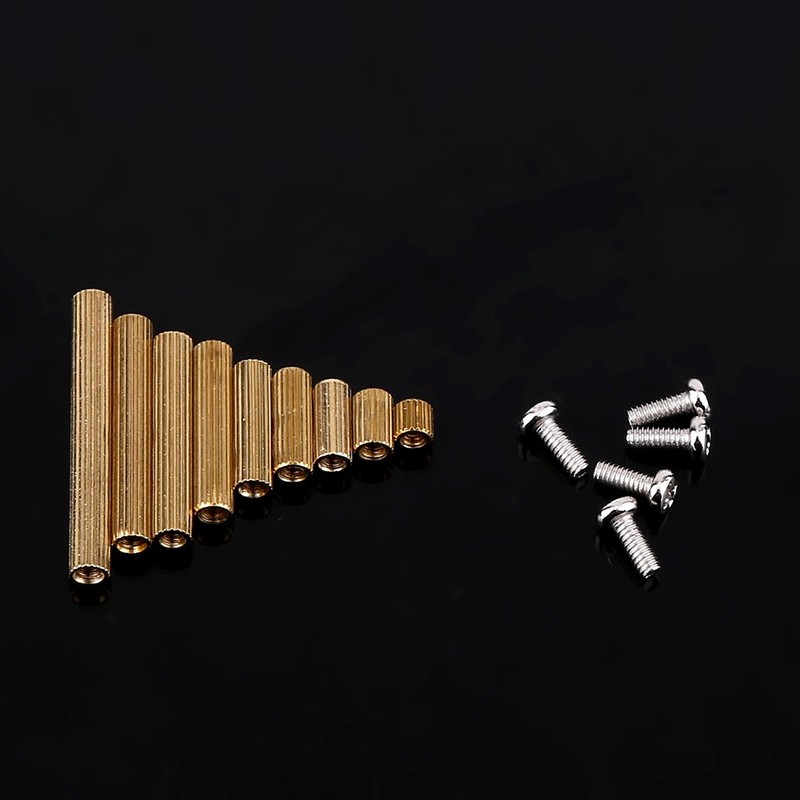 M2 Standoff, Female Brass Cylindrical Thread Standoff with Stainless Steel