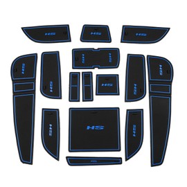 BSTW Car Non-Slip Mats for MG HS (2018-2024) Faithful Rubber Mat for Centre Console, Cup Holder & Door Recesses, Suitable for MG HS Plug-in EV (Blue)