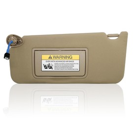 NHILES Left Driver Side Sun Visor Compatible with Honda Accord 2008 2009 2010 2011 2012 2013 2014 2015 2016 2017 with Light Replaces # 83280-TA0-A91ZB (Beige)