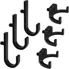 6 Pcs Storage Shed Hooks for Suncast, Black J and U Hanger Tool Shelves Organizer Accessories Supplies Compatible with Craftsman