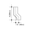 Wavin OSMA 4T838 Black Pipe Wall Offset for 61mm Square