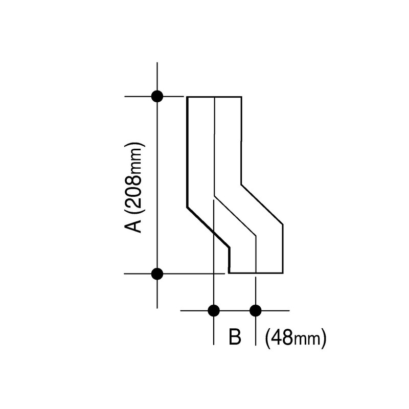 Wavin OSMA 4T838 Black Pipe Wall Offset for 61mm Square