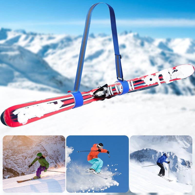 2pcs Ski Carrier Strap, Ski Fastener Sling Strap Sk Pole