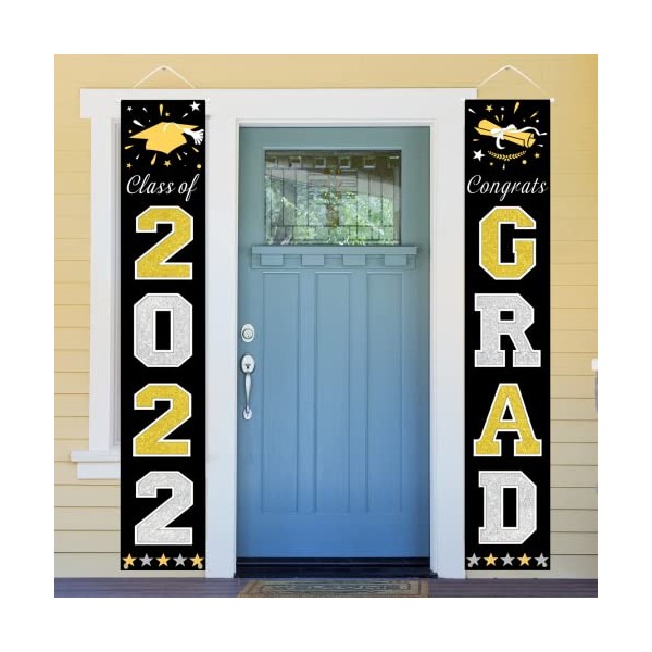DAZONGE Black, Silver & Gold Graduation Party Decorations 2022, Congrats