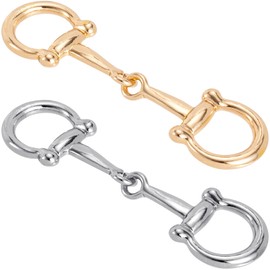BEIQIYA 2pcs Scarf Clips, Alloy Wide Band Chain Silk Buckle, Chunky Chain Shawl Tie Scarf Clasp Holder for Women- Silver & Gold