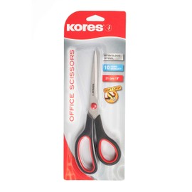 Kores - Office Scissor with Soft Grip for Students and Adults, 210 mm, Wear-Resistant Stainless Steel, School and Office Supplies, Single Pack in Assorted Colours