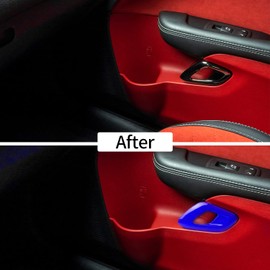 Kujunpao Inner Door Handle Cover Trim Compatible with Dodge Challenger 2015-2020 Interior Accessories 2pcs(Blue)