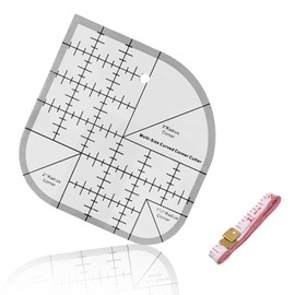 Dryxog Patchwork Ruler, Sewing Ruler, Sewing Ruler, Cutting Ruler, Quilting Ruler with Curved Corner Cutter for DIY Sewing Work Multifunctional Sewing Stencil Patchwork Tool
