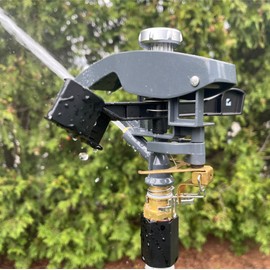 Heavy Duty Tripod Sprinkler 300003, Long Range Sprinkler with 125 ft Diameter Reach, 360° Range Control, Tripod Height 48-72 inches for Farm, Lawn and Garden Irrigation, by New England Garden Tools