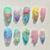 ONPRESS 30Pcs Summer Shell Press on Nails Medium Almond Fake