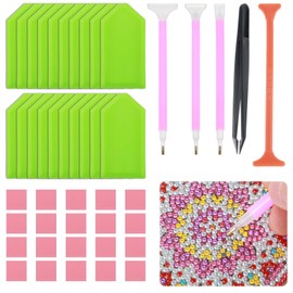 oruola 52 Pcs Diamond Art Pen,Dimond Art Accessories,Fun Diamond Arts Stylus Accessories with Diamonds Tweezers,Diamonding Painting Pens for Adult Kids