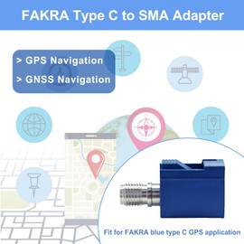 Maswell Fakra C Female to SMA Female Interseries Adapter Blue Universal Compatibility for GPS Multi-Function Antennas Automotive Antenna Signal Adapter