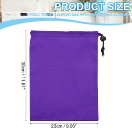PATIKIL Polyester Laundry Bag, 2 Pack 12"x9" Heavy Duty Travel Bag with Drawstring Tear Resistant Dirty Clothes Storage for Traveling Camping College Dorm, Purple
