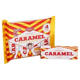 Tunnock's Milk Chocolate Caramel Wafers 4 x 26.5g - Pack of 2