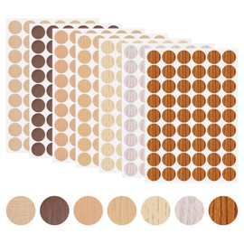 HARFINGTON 7 Sheets Screw Hole Covers Stickers 21mm 54 in 1 Self Adhesive Screw Covers Caps Waterproof Dustproof Sticker PVC for Wall Cabinet Desk Screw Furniture Repairing, 7 Colors