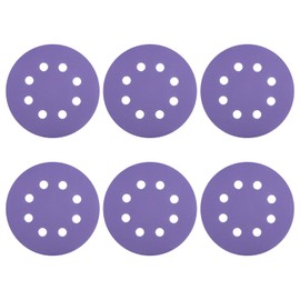 HARFINGTON 10 Pcs 5 Inch Sanding Disc 8 Hole 2000 Grit Hook and Loop Sandpaper Random Orbital Sander Pads for Woodworking Automotive Metal Polishing, Purple