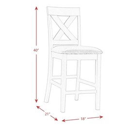Picket House Furnishings Alexa Counter Height Side Chair Set in Cherry
